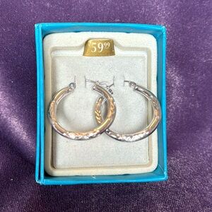 Silver light hoop Earrings Pagoda
